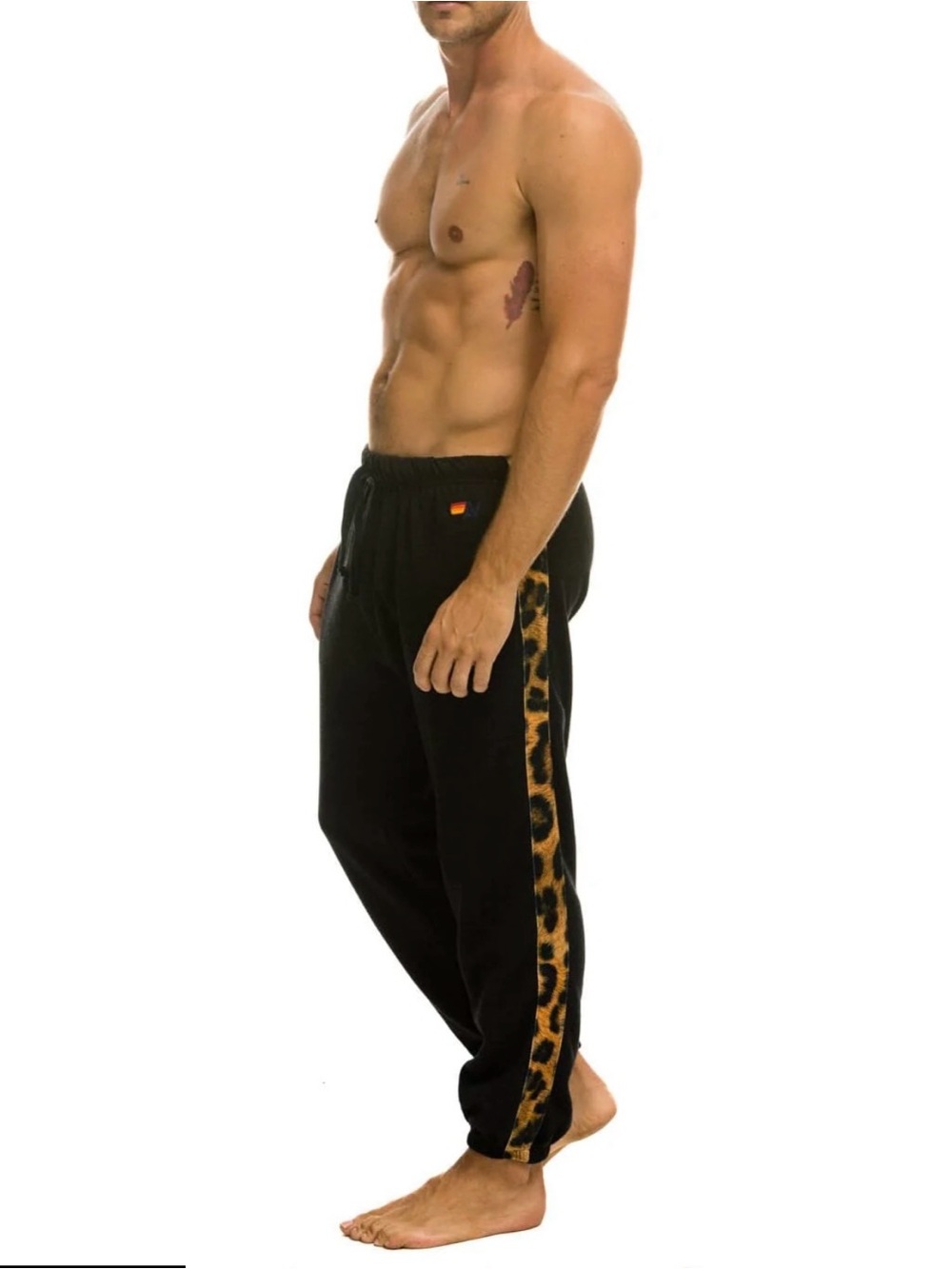CHEETAH STRIPE SWEATPANTS - BLACK // CHEETAH